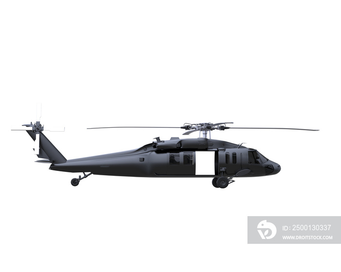 War helicopter on transparent background. 3d rendering - illustration