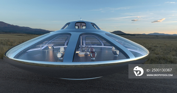 ufo space ship parked