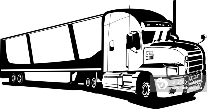 semi truck illustration design art