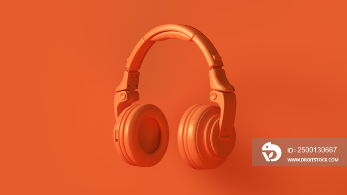 Orange Modern Headphones 3D illustration 3d render