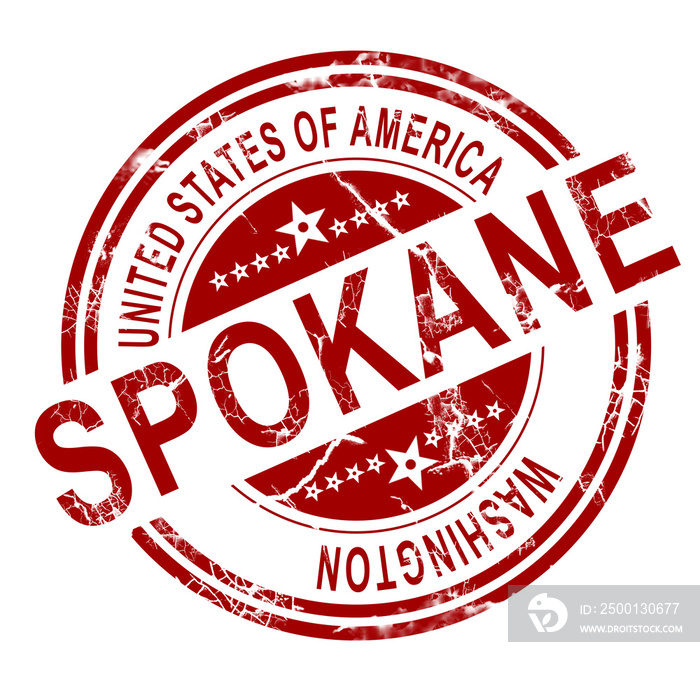 Spokane Washington stamp with white background