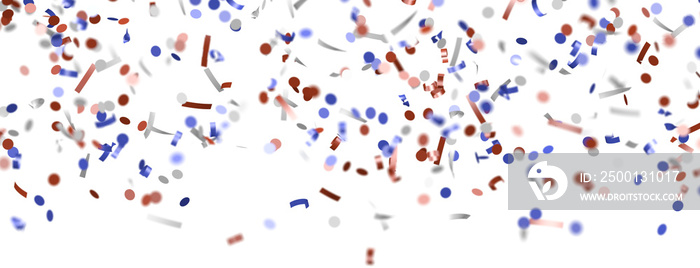 Confetti - Festive background with confetti in the shape of Confetti in the color of the American flag.