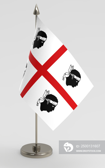 Flag of Sardinia, region of Italy. Table flag isolated on a white background
