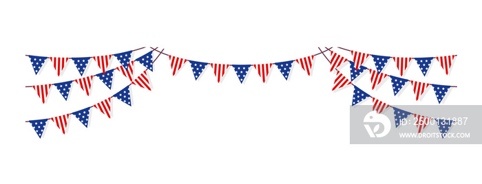 Bunting garland (pennant flags) decoration illustration | British flag / png, no background