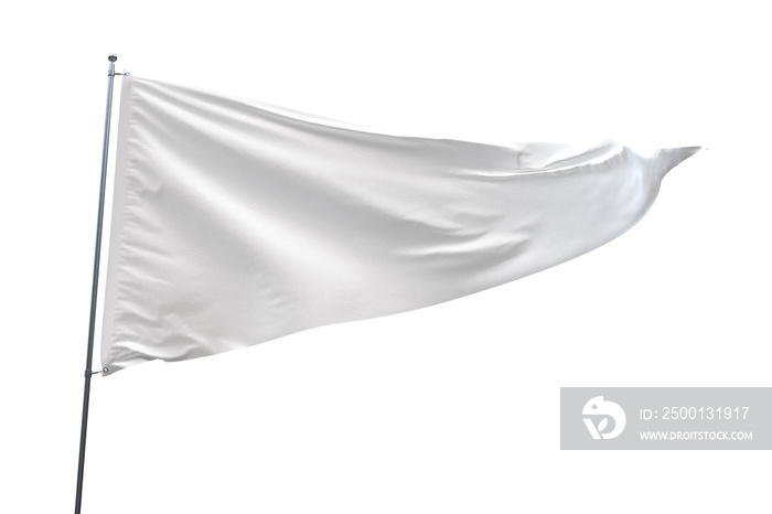 Waving flag mockup on transparent background, PNG file