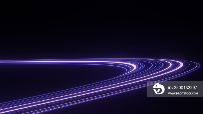 3d render motion line of speed and power or light trails. High-speed light with curve movement beam. 5G Technology fast and futuristic background. Abstract motion blur.