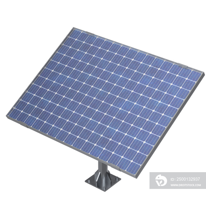 3D rendering illustration of a solar panel on a pole stand