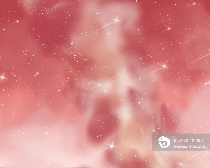 Pink galaxy with star background. Hand drawn,Natural, abstract, sky, pink tone and blur.