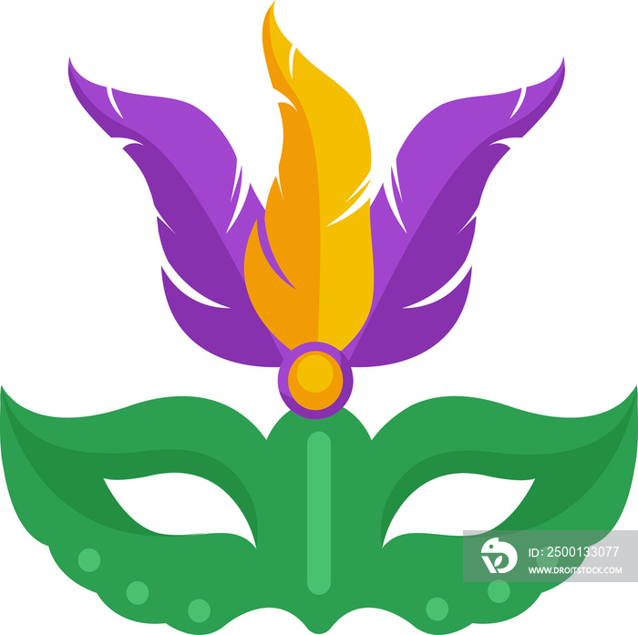 Mardi Gras Mask with Feathers for Decorative Element