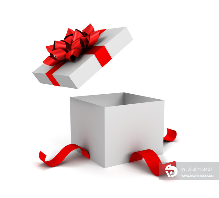 opened gift box concept   3d illustration