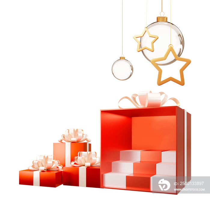 Merry christmas decoration and box gif