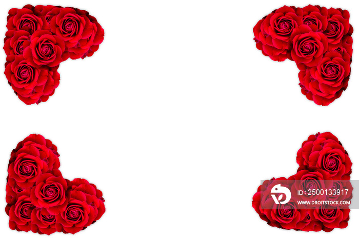 Women’s day background with heart of red roses