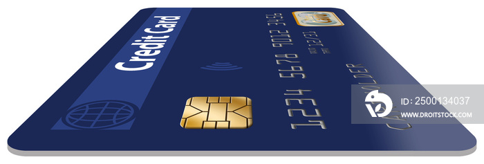 Here is a close up look at an EMV security chip on a credit card. This is a 3-D illustration..