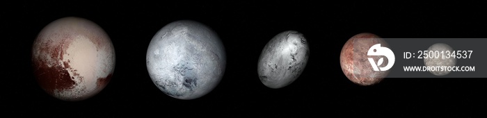 Dwarf planets Pluto, Eris, Haumea, Makemake and Ceres