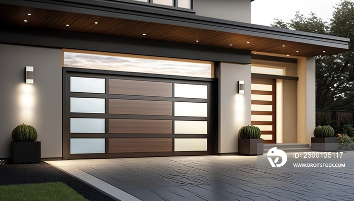 Garage door with a creative design