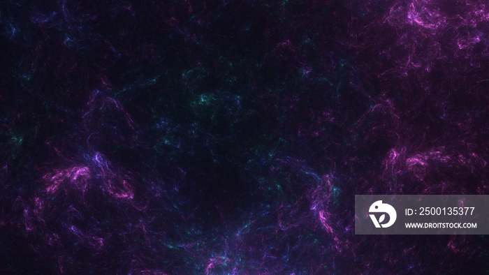 Cosmic background of stars and galaxies. A dark infinite universe with shining stars and constellations. Stellar space. Stardust nebulae. 3d render