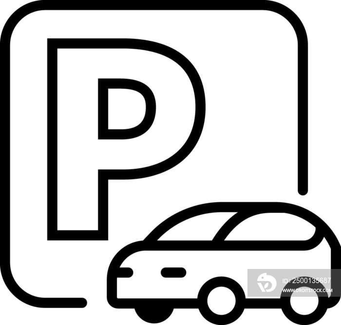 Car parking vector icon. Parking sign