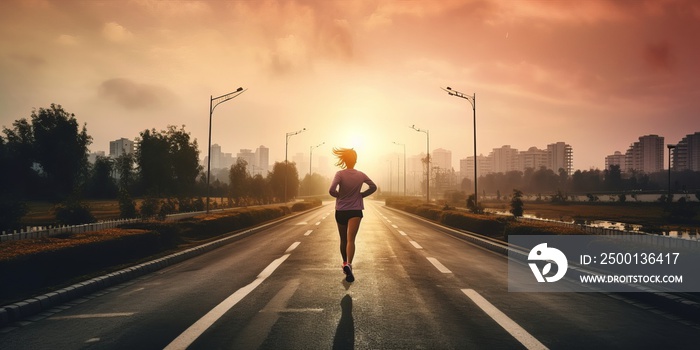 Vibrant Sunset Jog: Youthful Energy, Trendercore, and Polished Concrete-Inspired Scenery