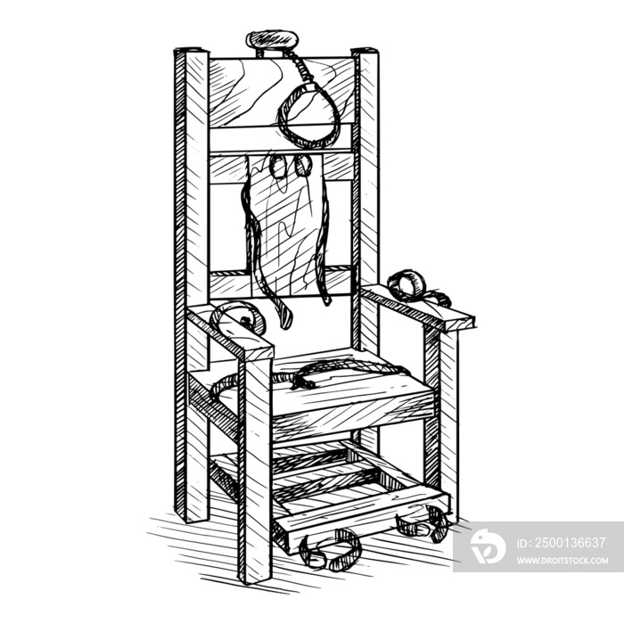 Electric chair sketch style PNG illustration with transparent background