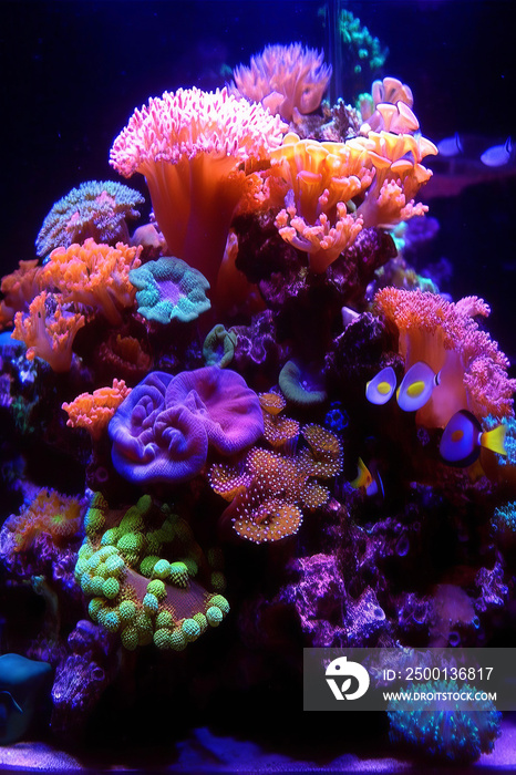 undersea world. Coral reef and fish