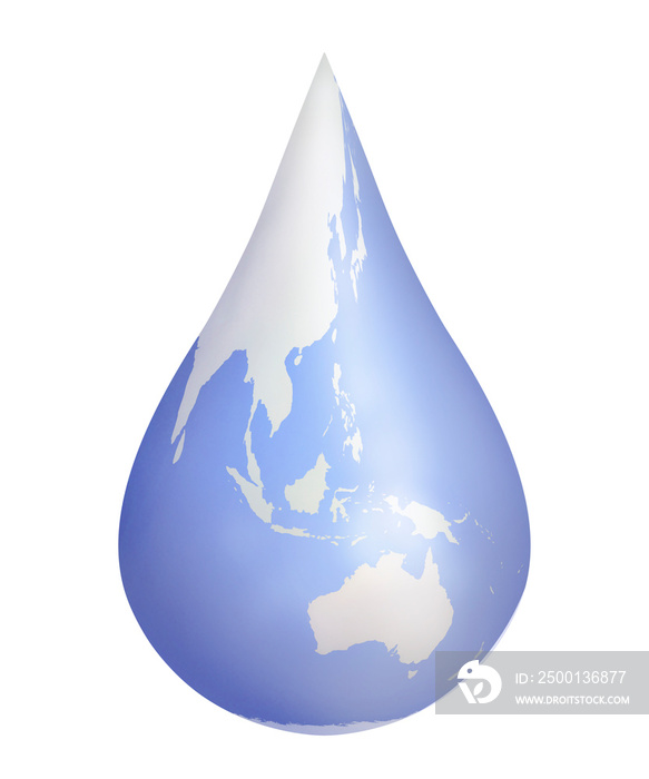 Earth, symbolically in drop form