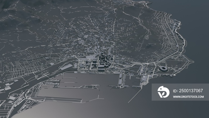 Cape Town city 3d map