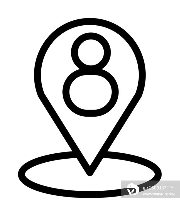 man in pin icon. Element of navigation for mobile concept and web apps. Thin line man in pin icon can be used for web and mobile