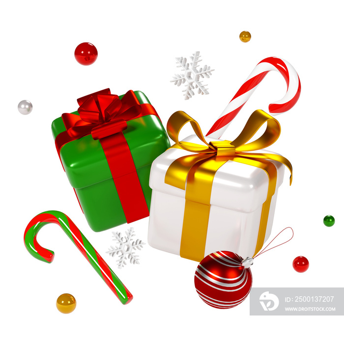 Christmas gift box isolated 3d render