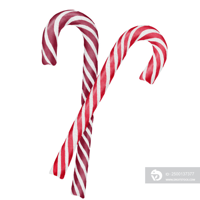 watercolor christmas candy cane