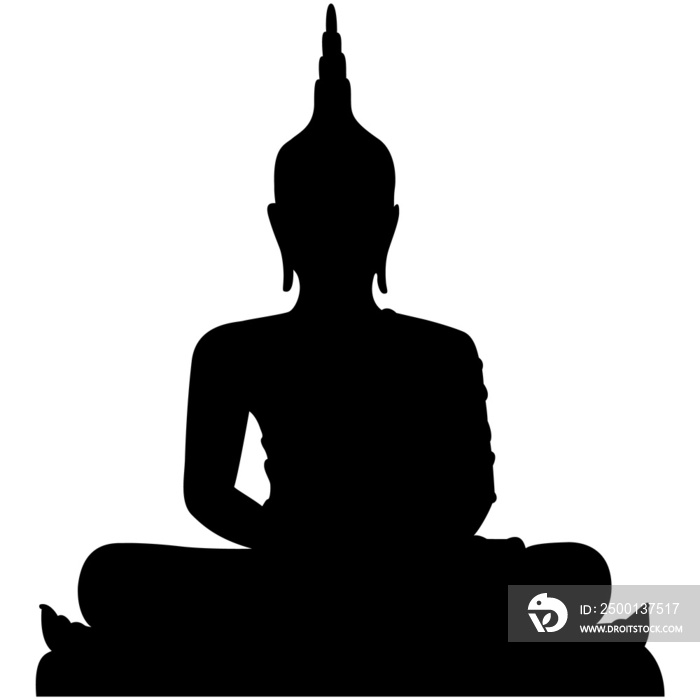 Buddha statue vector icon buddhism hindu temple on white