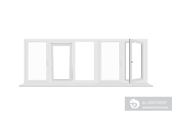 Template of window horizontal frame realistic vector illustration isolated.