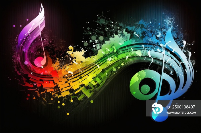 Colorful sound waves background