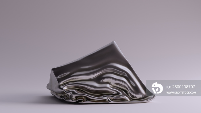 Silver Box Crushed Sculpture 3d illustration 3d render