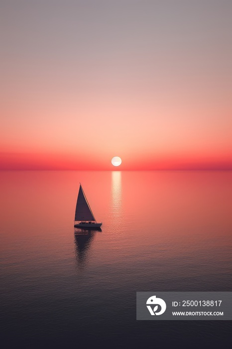 Minimalist photography of a sail boat