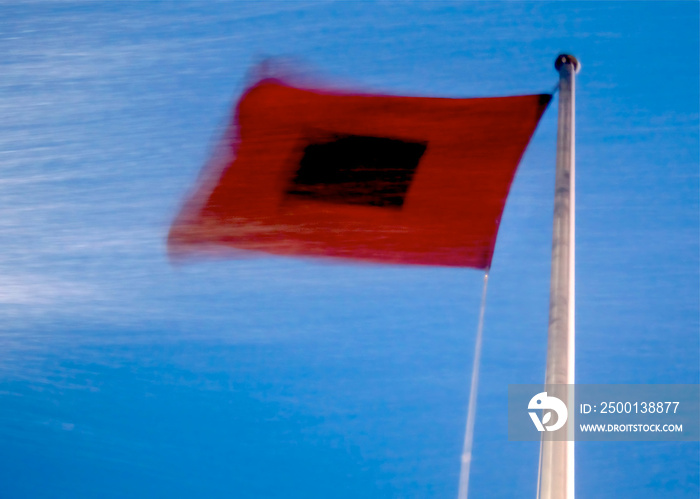 Gale Force Hurricane Flag Flies at Chatham, Cape Cod Coast Guard Station