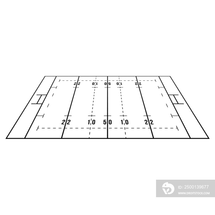 rugby field isolated illustration