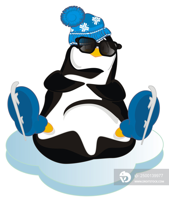 penguin in black sunglasses