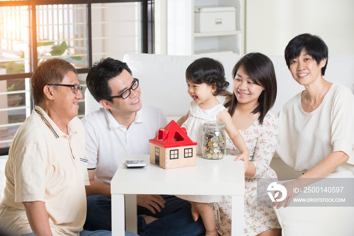 asian family finance concept photo