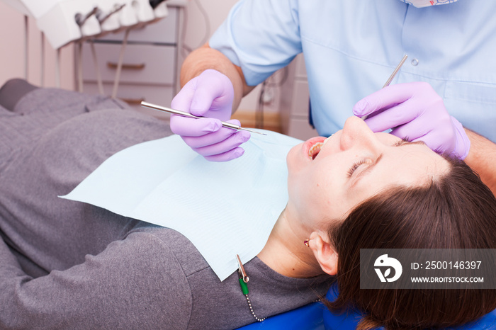 Treatment in a dental clinic