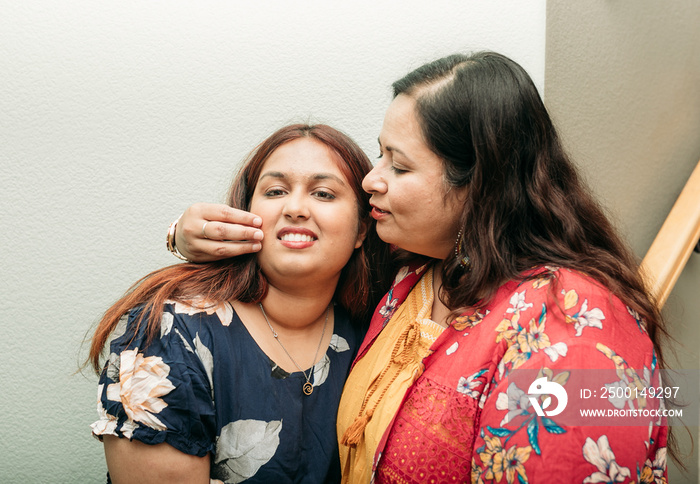 South Asian Mother and daughter portraits at home