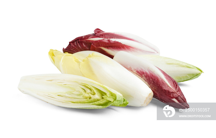 Fresh ripe endive isolated on white background