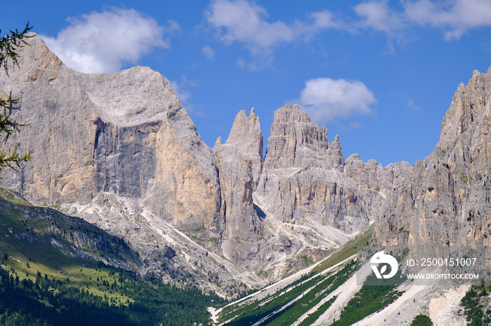 Panoramas of the Alpe Ciampedie, Vigo di Fassa, Val di Fassa, Trento, Trentino Alto Adige, Italy