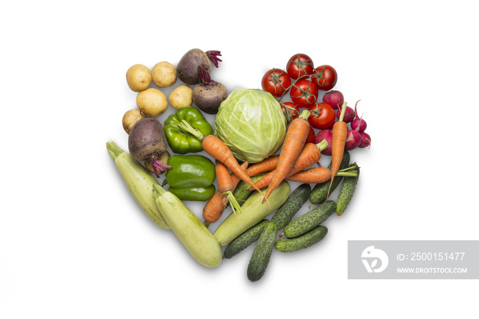 Fresh organic vegetables on a white background. Concept of buyin