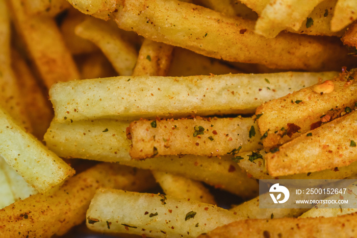 Close up shot of peri peri French Fries