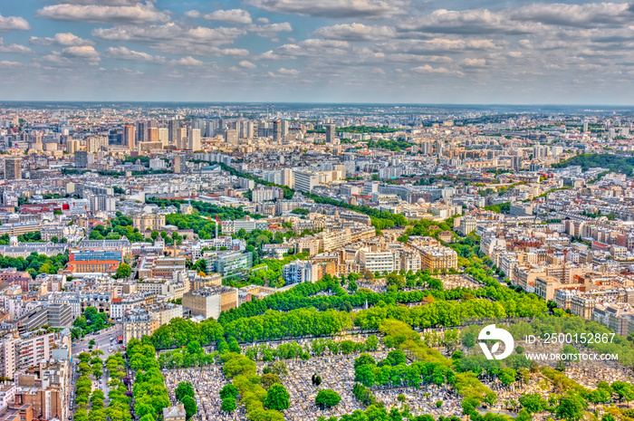 Panoramic view of Paris, France