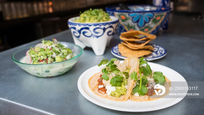 Mexican food on table