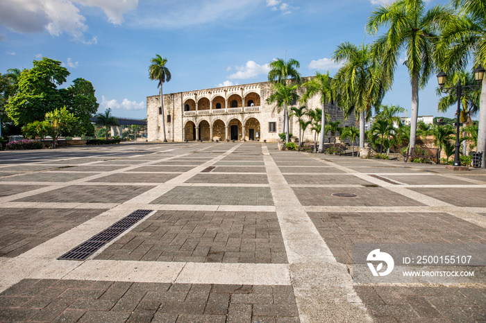 Alcazar de Colon, Diego Columbus residence situated in Spanish Square. Colonial Zone of the city, declared. Santo Domingo, Dominican Republic.