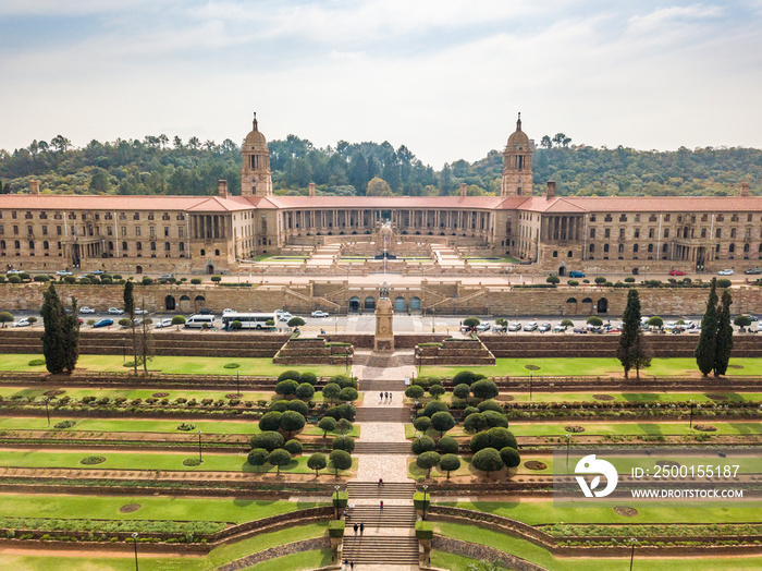 Aerial view of Nelson Mandela Garden and Union Buildings, Pretoria, South Africa