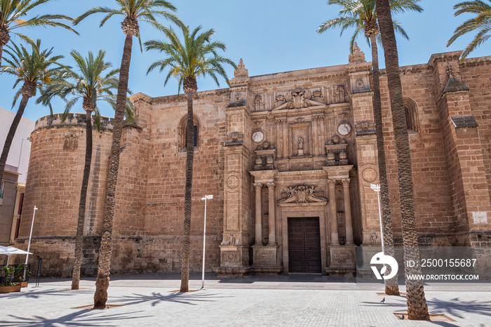 Cathedral of the Encarnacion, has a fortress structure, presents an architecture of transition between the late Gothic and the Renaissance, Almeria, Spain