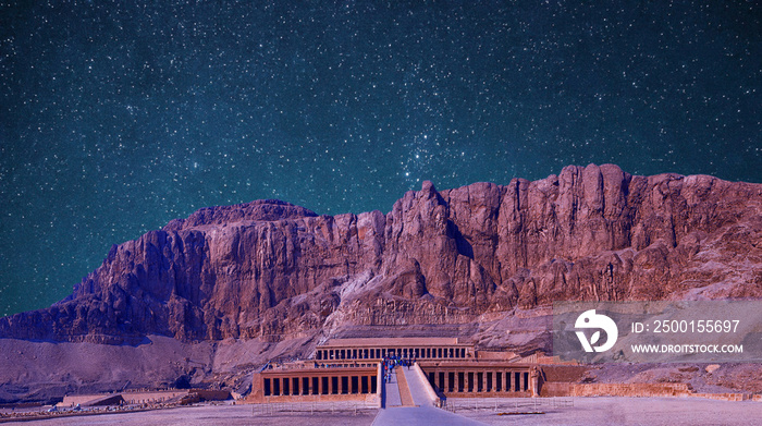 Temple of Queen Hatshepsut, View of the temple in the rock in Egypt